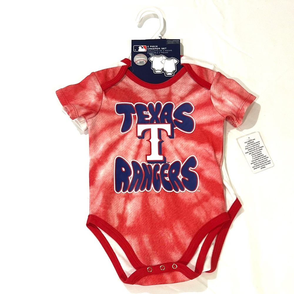 Infant Baby 6-9M Texas Rangers Onesie Set of 2 Creeper Set Tie Dye